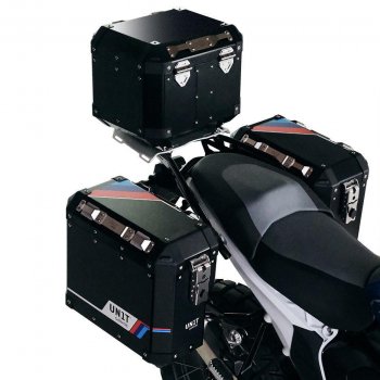 Pair of aluminium Panniers Atlas 40L+34L + Subframes for aluminum side panniers Atlas BMW R1300GS