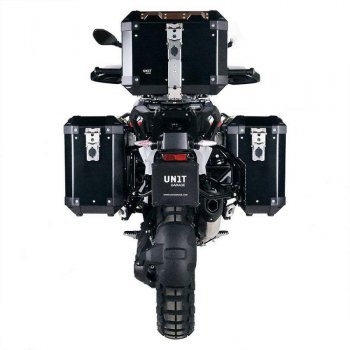 Pair of aluminium Panniers Atlas 40L+34L + Subframes for aluminum side panniers Atlas BMW R1300GS