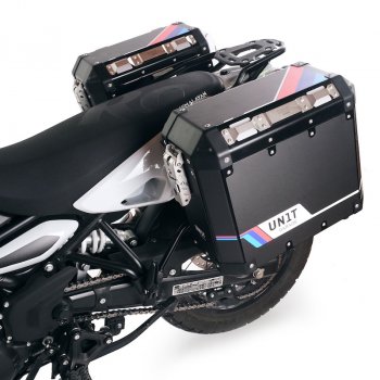 Pair of aluminium Panniers Atlas 40L+40L with Subframes Royal Enfield Himalayan 450 for original exhaust (2024 until now)