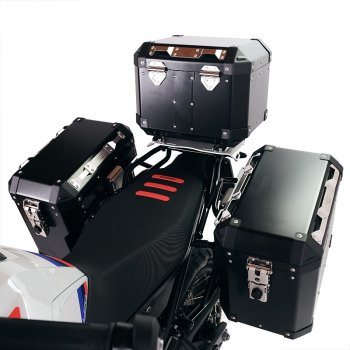 Pair of aluminium Panniers Atlas 47L+41L with BMW F900GS frame