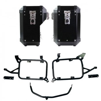 Pair of aluminium Panniers Atlas 47L+41L with BMW F900GS ADV frame
