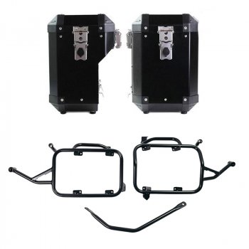 Pair of aluminium Panniers Atlas 47L+41L with BMW F900GS frame