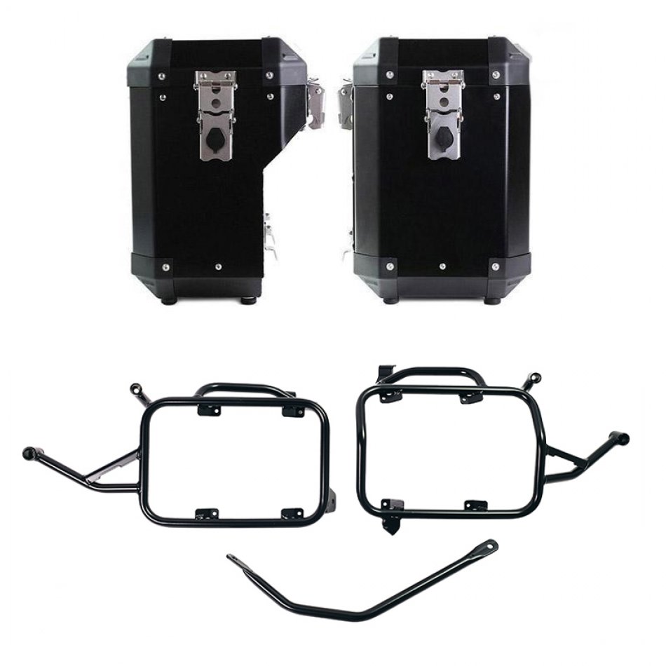 Pair of aluminium Panniers Atlas 47L+41L with BMW F900GS frame