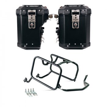 Pair of Atlas aluminium bags 48L+41L + Husqvarna frames for Atlas aluminum side panniers