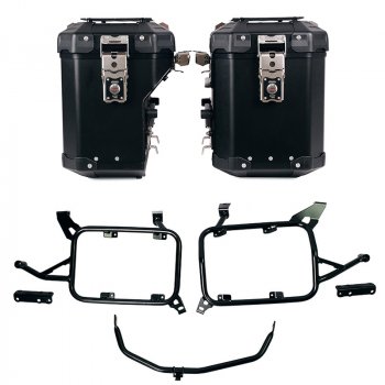 Pair of Atlas aluminium bags 48L+41L + Subframes for aluminum side panniers Atlas BMW F850GS and ADV