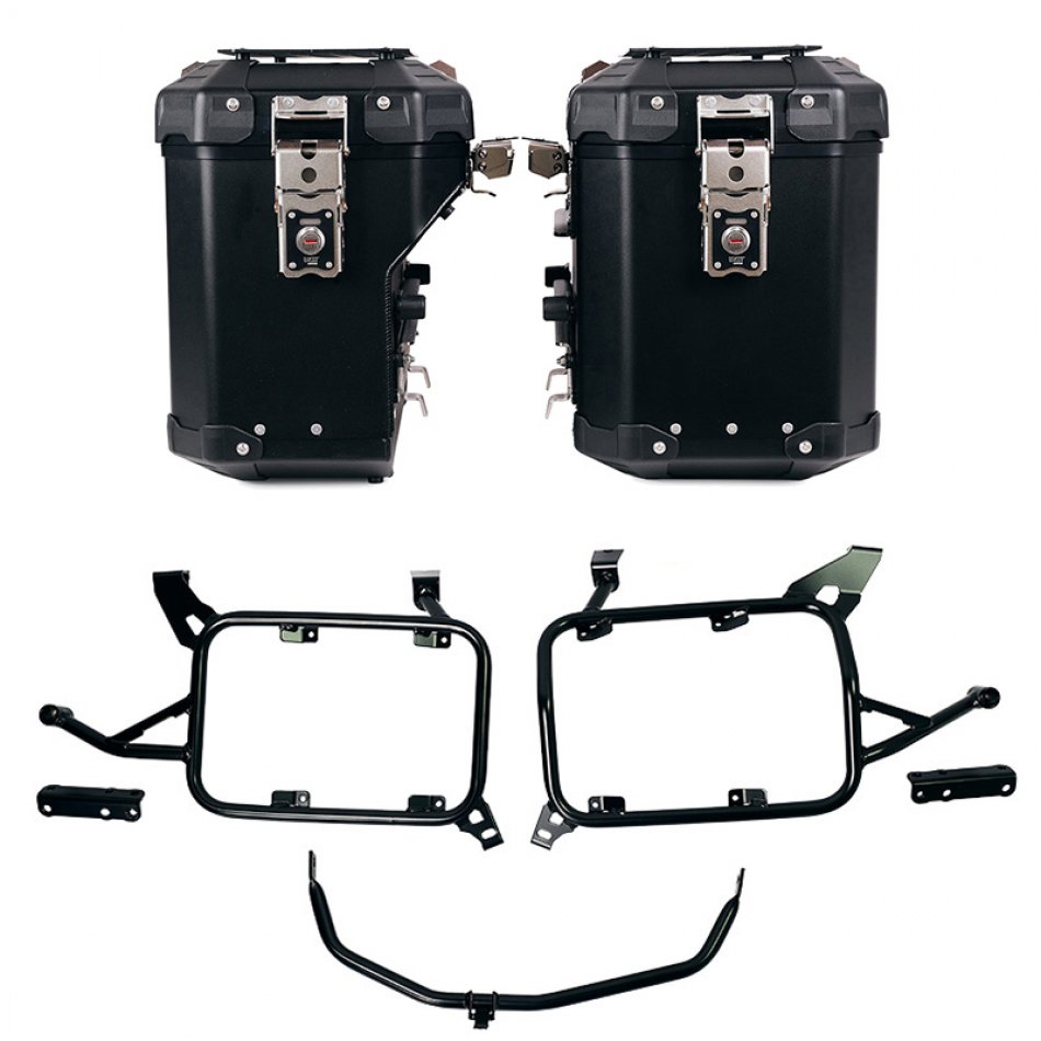 Pair of Atlas aluminium bags 48L+41L + Subframes for aluminum side panniers Atlas BMW F900GS ADV