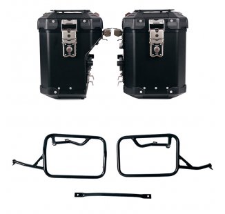 Pair of Atlas aluminium bags 48L+41L + Subframes for aluminum side panniers Atlas BMW R12 NineT