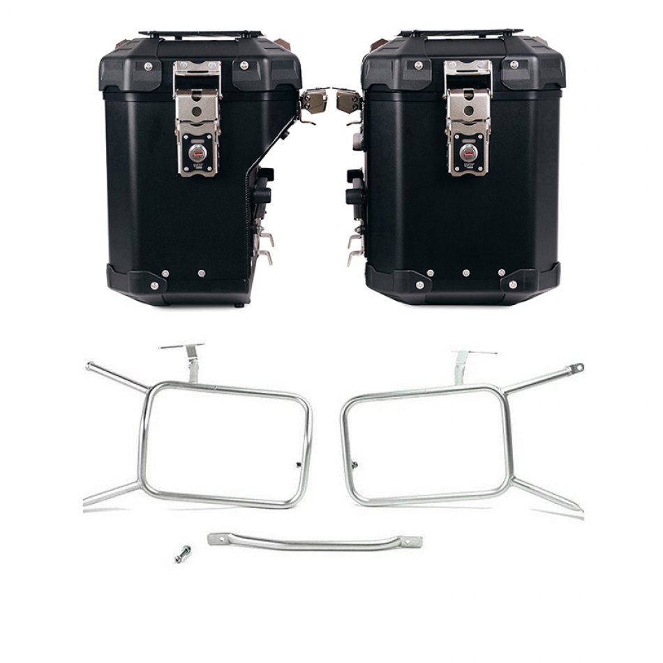 Pair of Atlas aluminium bags 48L+41L + Frames for NineT Atlas aluminium bags