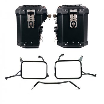 Pair of Atlas aluminium bags 48L+41L + Subframes for Atlas aluminum side panniers Yamaha Ténéré 700