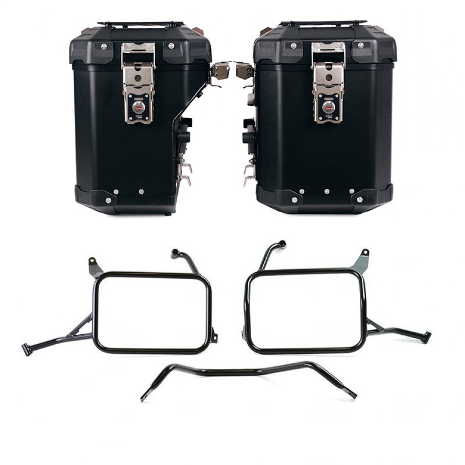 Pair of Atlas aluminium bags 48L+41L + Subframes for Atlas aluminum side panniers Yamaha Ténéré 700