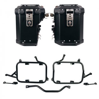 Pair of Atlas aluminium bags 48L+41L + Subframes for aluminum side panniers Atlas BMW R1300GS