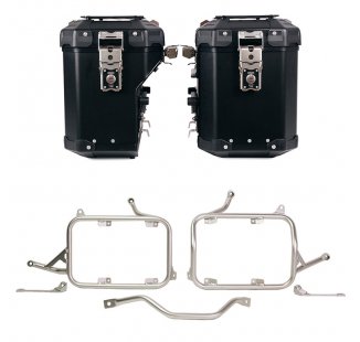 Pair of Atlas aluminium bags 48L+41L + Subframes for aluminum side panniers Atlas BMW R1300GS