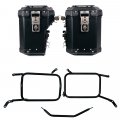 Pair of Atlas aluminium bags 48L+41L + Inox Subframe for Aluminium side panniers Moto Guzzi V85 TT (2024 until now)