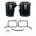 Pair of Atlas aluminium bags 48L+41L + Subframe for Aluminium side panniers Moto Guzzi V85TT