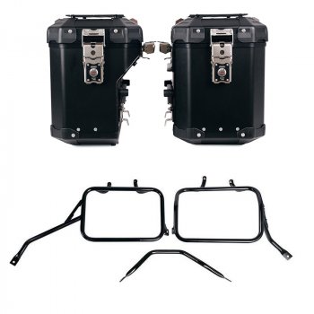 Pair of Atlas aluminium bags 48L+41L + Subframes for aluminum side panniers Atlas for Triumph Scrambler 400 X