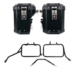 Pair of Atlas aluminium bags 48L+41L  + Subframes for aluminum side panniers Atlas for Triumph Tracker 400