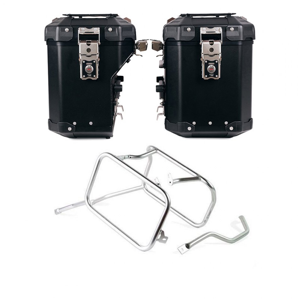 Pair of Atlas aluminium bags 48L+41L + Triumph 1200 XC-XE frames for Atlas aluminum side panniers