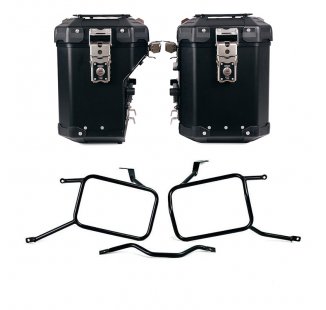 Pair of Atlas aluminium bags 48L+41L + Triumph Street Scrambler frames for Atlas aluminum side panniers