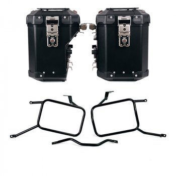 Pair of Atlas aluminium bags 48L+41L + Triumph Street Scrambler frames for Atlas aluminum side panniers