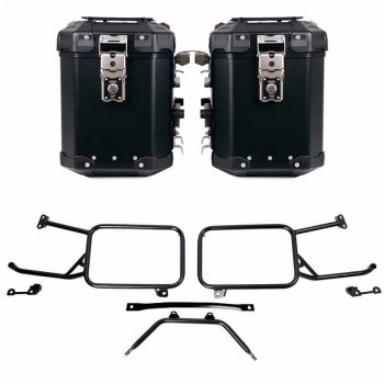Pair of Atlas aluminium bags 48L+48L  + Subframes for aluminum side panniers Moto Guzzi Stelvio (2024 until now)