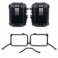 Pair of Atlas aluminium bags 48L+48L  + Subframes for aluminum side panniers Royal Enfield Himalayan 450 for original exhaust (2024 until now)