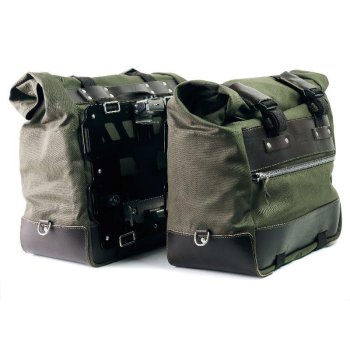 Pair of Cult side bags in Canvas 40L - 50L + Pair of aluminum plates