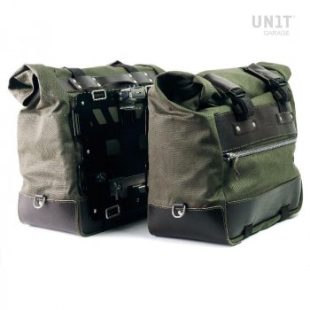 Pair of Cult side bags in Canvas 40L - 50L + Pair of aluminum plates