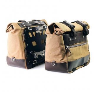 Pair of Cult side bags in Canvas 40L - 50L + Pair of aluminum plates