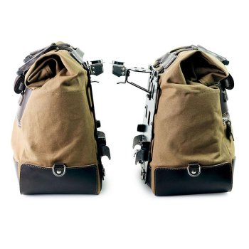 Pair of Cult side bags in Canvas 40L - 50L + Pair of aluminum plates