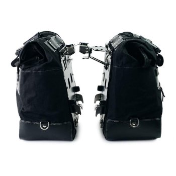 Pair of Cult side bags in Canvas 40L - 50L + Pair of aluminum plates