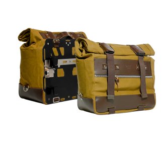Pair of Cult side bags in Canvas 40L - 50L + Pair of aluminium plates for BMW R1300GS ADV