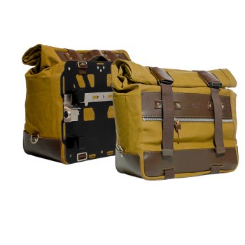Pair of Cult side bags in Canvas 40L - 50L + Pair of aluminium plates for BMW R1300GS ADV