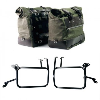 Pair of Cult side bags in Canvas 40L - 50L + Pair of aluminum plates + Aluminium bag frames Atlas KTM 1290/1390 Super Adventure S-R