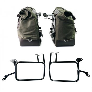 Pair of Cult side bags in Canvas 40L - 50L + Pair of aluminum plates + Aluminium bag frames Atlas KTM 1290/1390 Super Adventure S-R