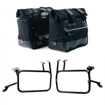 Pair of Cult side bags in Canvas 40L - 50L + Pair of aluminum plates + Aluminium bag frames Atlas KTM 1290/1390 Super Adventure S-R