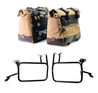 Pair of Cult side bags in Canvas 40L - 50L + Pair of aluminum plates + Aluminium bag frames Atlas KTM 1290/1390 Super Adventure S-R