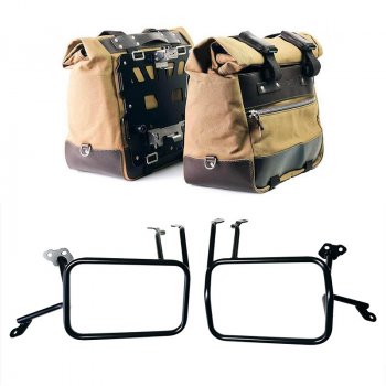 Pair of Cult side bags in Canvas 40L - 50L + Pair of aluminum plates + Aluminium bag frames Atlas KTM 1290/1390 Super Adventure S-R