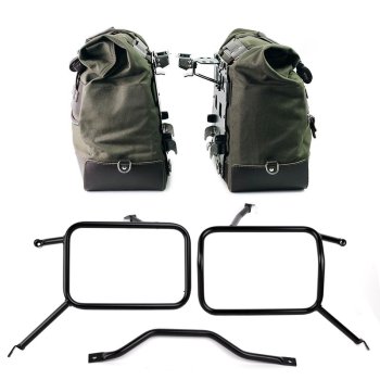 Pair of Cult side bags in Canvas 40L - 50L + Pair of aluminum plates + Frames for Atlas aluminum side panniers Triumph Street Scrambler 900 (2026 until now)