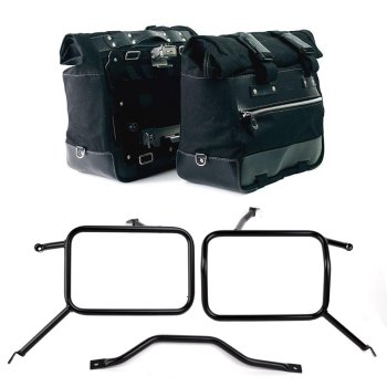 Pair of Cult side bags in Canvas 40L - 50L + Pair of aluminum plates + Frames for Atlas aluminum side panniers Triumph Street Scrambler 900 (2026 until now)