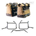 Pair of Cult side bags in Canvas 40L - 50L + Pair of aluminum plates + Inox Subframes for Atlas aluminum side panniers Yamaha Ténéré 700