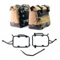 Pair of Cult side bags in Canvas 40L - 50L + Pair of aluminum plates + Inox Subframe for Aluminium side panniers BMW F900GS