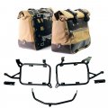 Pair of Cult side bags in Canvas 40L - 50L + Pair of aluminum plates + Inox Subframe for Aluminium side panniers BMW F850GS and ADV