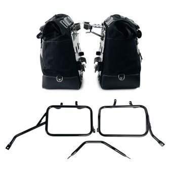 Pair of Cult side bags in Canvas 40L - 50L + Pair of aluminum plates + Subframes for aluminum side panniers Atlas for Triumph Tracker 400