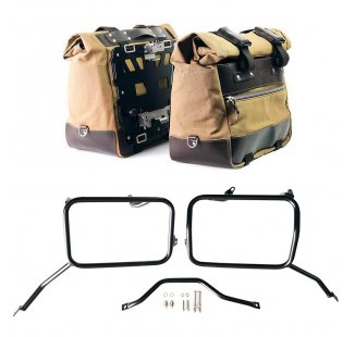 Pair of Cult side bags in Canvas 40L - 50L + Pair of aluminum plates + Subframes Triumph Scrambler 1200 X (2025 until now)