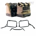 Pair of Cult side bags in split leather 40L - 50L + Aluminum plate + R80-R100GS frames