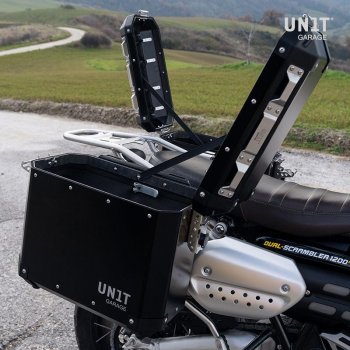 Pair of aluminium Panniers Atlas 47L+41L with Triumph 1200 XC & XE frame