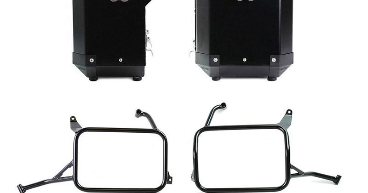 Pair of Atlas 47L + 41L Aluminum panniers with Yamaha frames