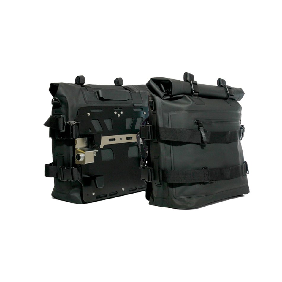 Two Khali side panniers in TPU 35L - 45L + Pair of aluminium plates BMW R1300GS ADV