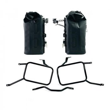 Two Khali side panniers in TPU 35L - 45L + Pair of aluminium plates with Triumph Street Scrambler