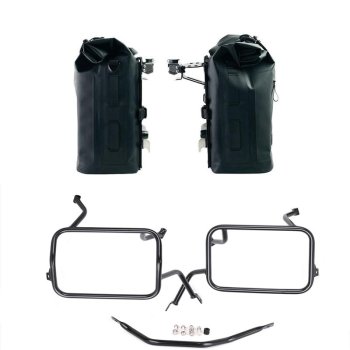 Two Khali side panniers in TPU 35L - 45L + Pair of aluminium plates + Subframes for aluminum side panniers Atlas BMW F450GS
